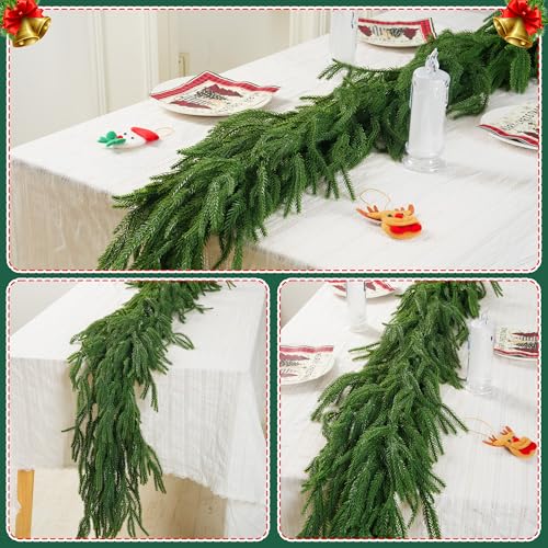 6ft Artificial Norfolk Pine Garland for Christmas Decor - Real Touch, Full & Flexible