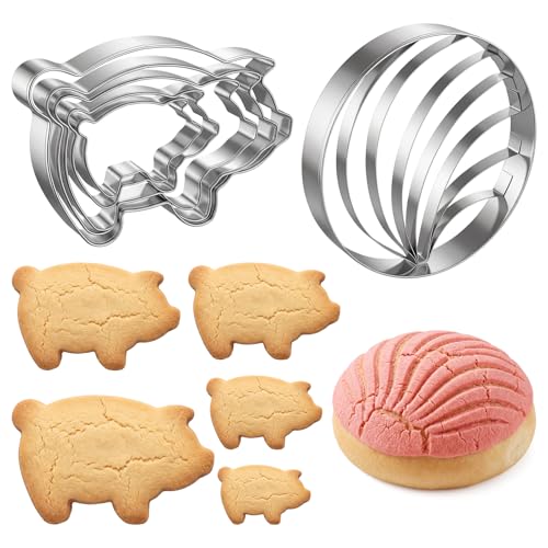 Mexican Concha Cutter & Pig Cookie Cutter Set Stainless Steel