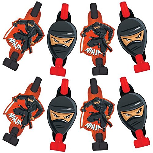 American Greetings Ninja Blowouts Party Blow Outs, 5", Multicolor