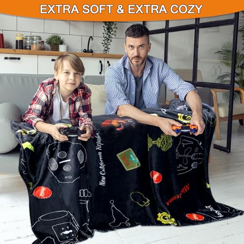 Flannel Throw Blanket - Warm Soft 70x60 Inches for Living Room & Bedroom