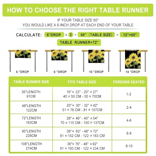 Farmhouse Sunflower Table Runner - 13x72 Inch Burlap Decor