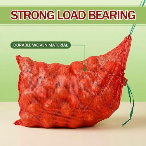15 Pcs 60lb Extra Large Mesh Produce Bags 31" x 20" - Reusable Drawstring