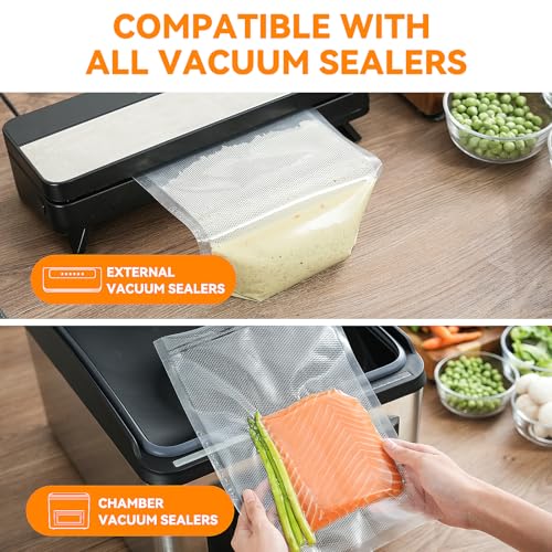 Wevac Quart Vacuum Sealer Bags 8"x12" - 50 Count, Commercial Grade & BPA Free