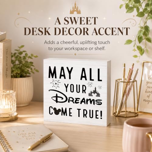 Mouse Theme Inspirational Wood Box Sign - Style 2 - Desk Decor