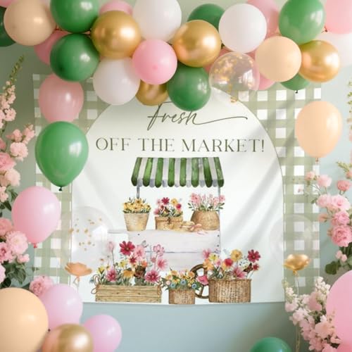 Fresh Off The Market Backdrop Banner - Green 1 Bridal Shower Decor