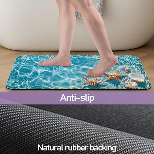 Non-Slip Diatomite Bathroom Mat, Quick Drying 17"x30" Rug