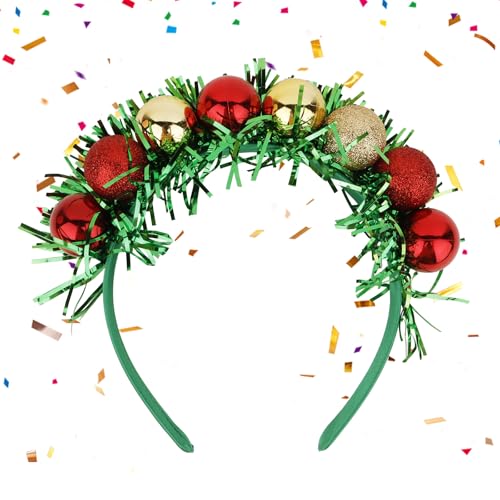 CURASA Green Christmas Disco Ball Headband for Women Holiday Party Hair