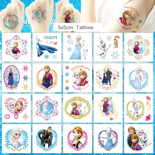 Frozen Temporary Tattoos for Kids - 20 Sheets Waterproof Party Favors