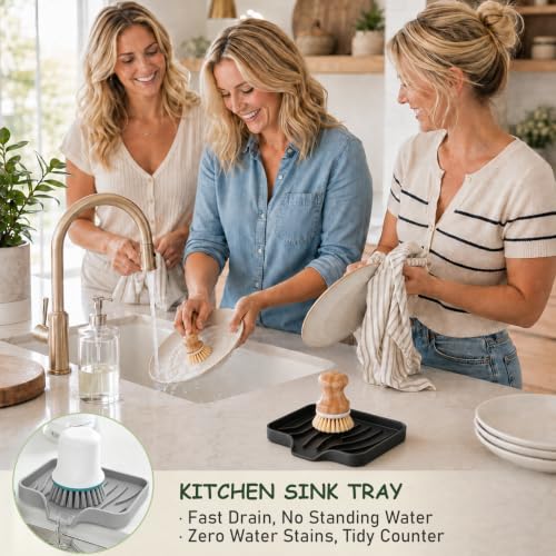 PARIERIS Silicone Self-Draining Soap Dish Holder - Off White, 2 Short Tray Set