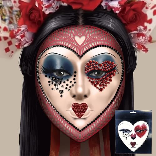 Halloween Face Gems Jewels Temporary Tattoos Day of the Dead Makeup 2Pcs