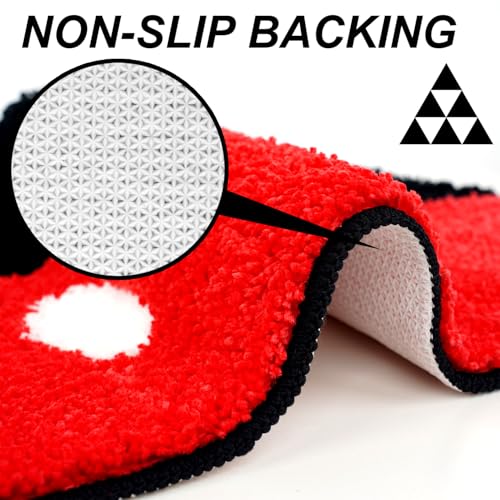 Mouse Eyes Non Slip Bath Mat 16x24 Inches - Plush Microfiber, Safety Rug