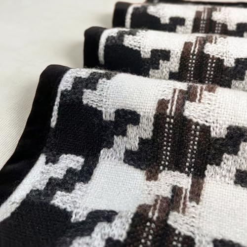 Mussepera Houndstooth Lumbar Pillow Cover, Black Brown 12" x 20" Velvet Back
