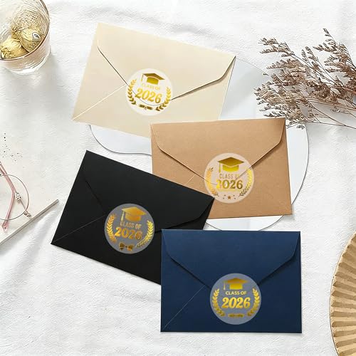 Class of 2026 Graduation Stickers - 120pcs Gold Foil Seals