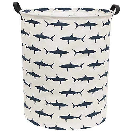 Shark Kids Laundry Hamper - Large Collapsible Canvas Toy Storage Basket