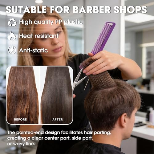 Rat Tail Combs Set 3Pcs Steel Pin Teasing & Parting Combs