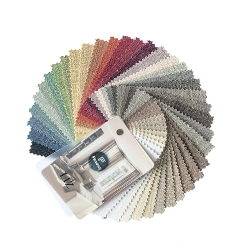 Customizable Linen Blend Curtain Fabric Sample Booklet - 38 Colors