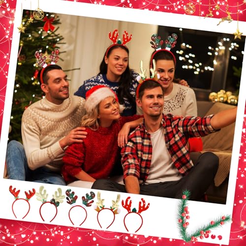 Christmas Reindeer Antlers Headband Bulk Party Favor - 20 Pieces