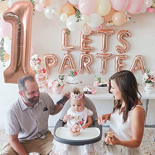 40 Inch Rose Gold Number 1 Balloon - Foil Mylar Birthday Decoration