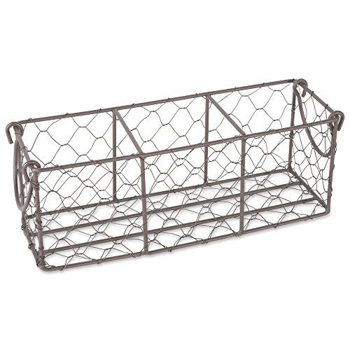DII Chicken Wire Collection Farmhouse Vintage, Caddy with Vases, Rustic Bronze
