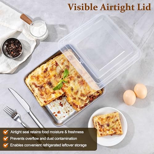 8x8 Inch Stainless Steel Baking Pan with Lid - LIANYU