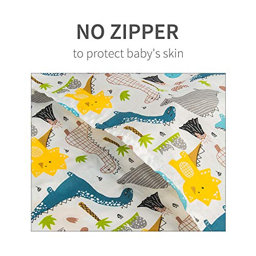 ALVABABY Toddler Cotton Pillowcases 13x18 & 12x16 Inches Dinosaur & Arrows Design, Pack of 2