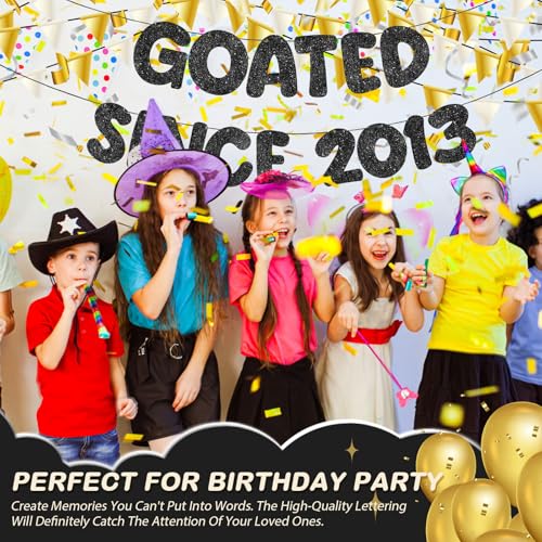 Fulmoon Black GOATED SINCE 2013 Banner - 13th Birthday Sign