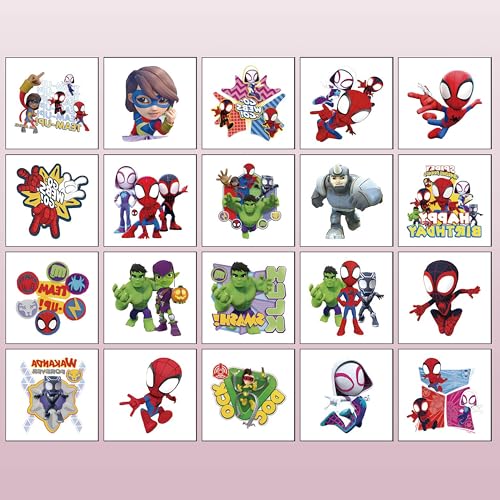 Spider-Man Temporary Tattoos 20pcs Waterproof Party Favors