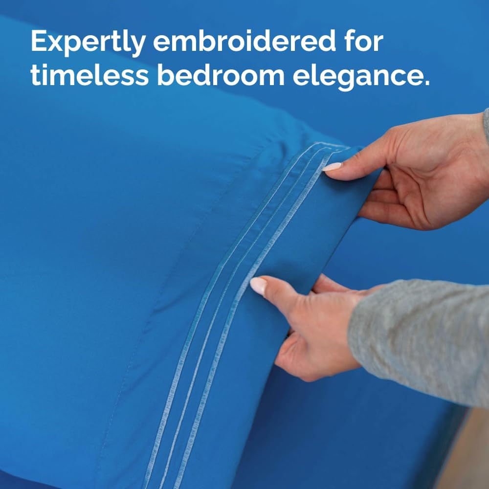 Skiennix Body Pillowcases Set of 4 | Soft & Breathable 20x54 Long Pillow Covers - Royal Blue, Fade-Free & Machine Washable