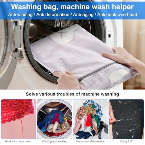 Wvzedm 6-Piece Mesh Laundry Bag Set, 12x16 Inch Wash Bags for Delicates