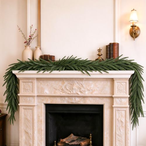 6 Ft Artificial Christmas Garland for Mantel, Stairs, Door & Table - Unlit