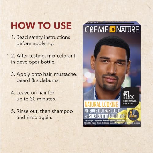 Creme of Nature Men's Liquid Hair Color - Jet Black Gray Coverage