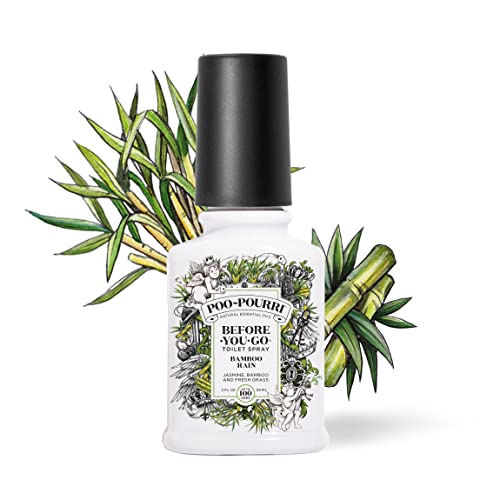 Poo-Pourri Bamboo Rain Toilet Spray Set, 2 Pack, Natural Bathroom Odor Eliminator