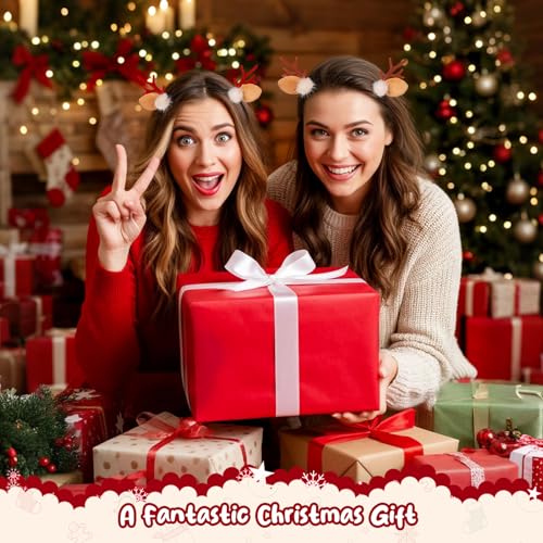 Etercycle Christmas Reindeer Antlers Headband, Cute Brown Elk Hair Accessory
