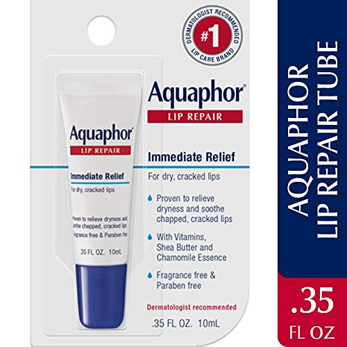 Aquaphor Lip Repair Ointment - Long-Lasting Moisture for Dry Chapped Lips 0.35 oz