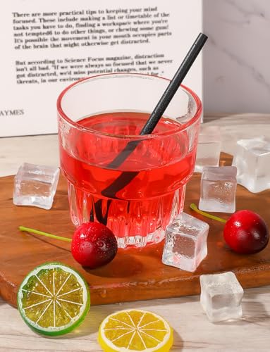 Black Disposable Cocktail Straws 5.1 Inch - 170 Pack for Bars & Parties