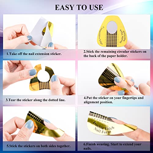 Subay 200Pcs Professional Long Nail Forms for Acrylic and Polygel