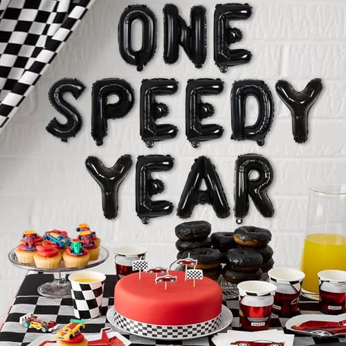 One Speedy Year Birthday Balloons - Race Car Theme Decorations
