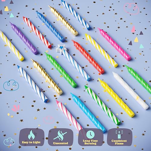 Party Solids 24-Pack Primary Color Birthday Candles - 2.5"