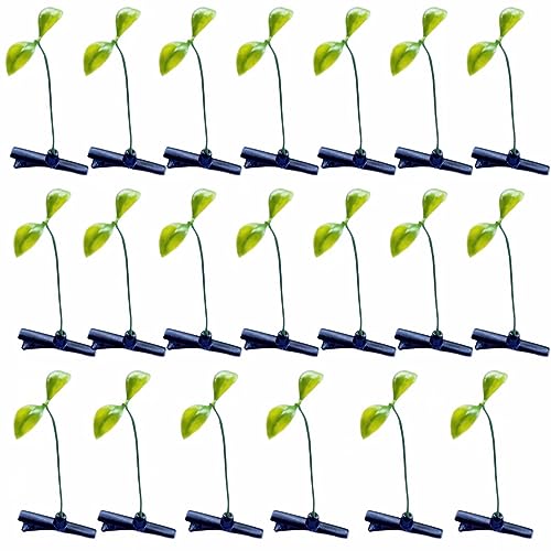 TENBOR 20 Pcs Bean Sprout Hair Clips - Cute Little Grass Hairpins