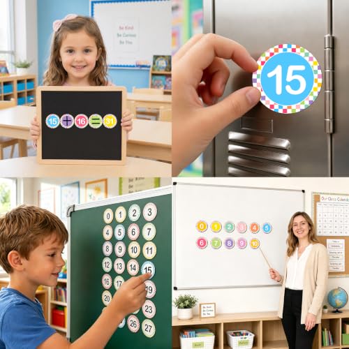 Ceiba Tree 40-Piece Magnetic Number Set - Colorful Double-Sided Magnets