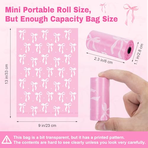 150 Lavender Scented Pink Bow Sanitary Napkin Disposal Bags
