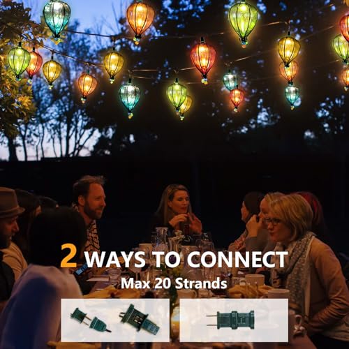 11FT Multicolor String Lights with 10 Bulbs, Waterproof Connectable LED Decor