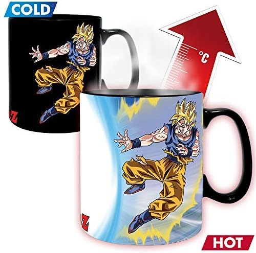 ABYSTYLE Dragon Ball Z Goku vs Buu Heat Change Mug - 16 Fl Oz Ceramic Anime Collectible with Coaster
