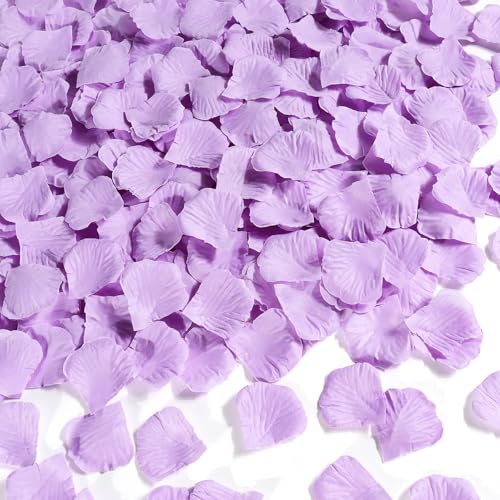 JHZMCRX Light Purple Artificial Rose Petals - 900 Pcs Romantic Wedding & Party Decor