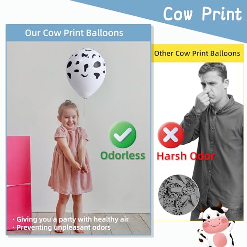 Odourless Cow Print Balloons - 25pcs Farm Party Decorations