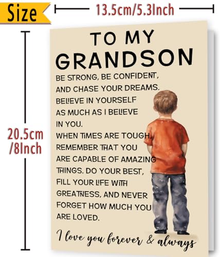 Grandson Birthday Card from Grandparents with Inspirational Message
