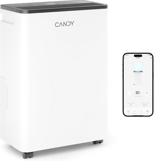 Candy Dehumidifier - 2000 Sq.Ft Portable 34 Pints with Smart Control & Continuous Mode | 0.66 Gal Tank for Home
