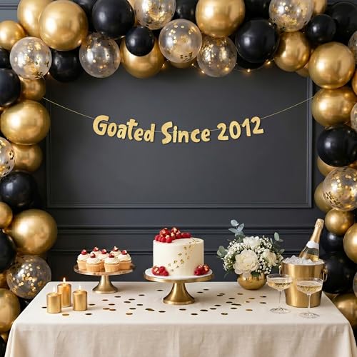 Pre-Strung Gold Glitter Banner for 14th Birthday & Anniversary