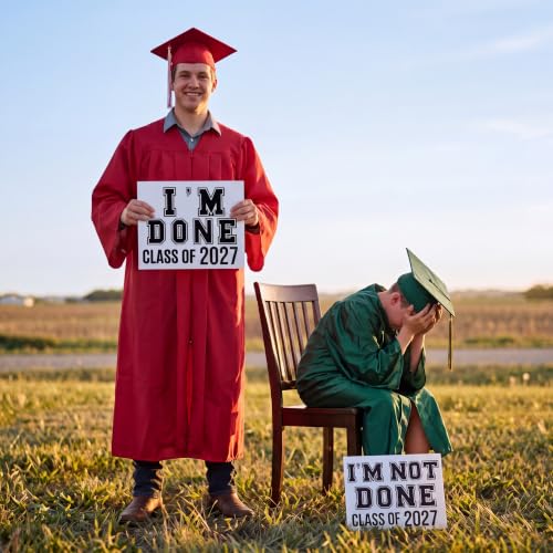 Novabright Black Sibling Graduation Photo Props - I'm Done Signs