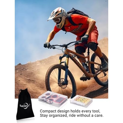 40 PCS Bike Tire Repair Kit, Bicycle Inner Tube Puncture Patch Kit with 30 PCS Tire Patches & 3 PCS Stainless Steel Tire Levers, Portable Bike Tire Patch Kit for Mountain and Road Bike